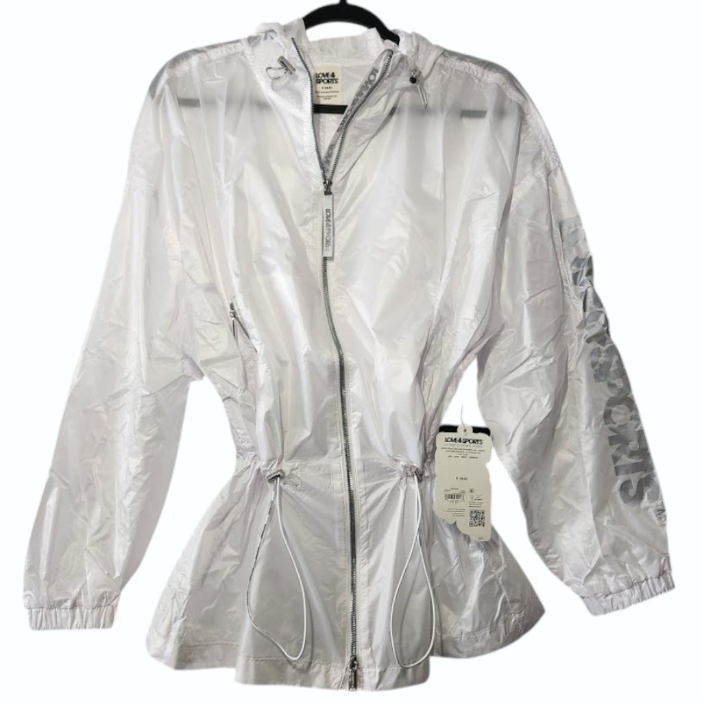 New Women's Long Anorak Jacket With Hood Hoodie White Lightweight Size S Small